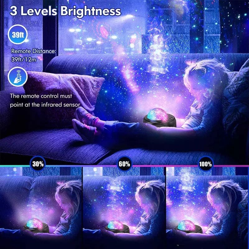 LED Star Ocean Wave Projector, Galaxy Starry Sky Projector Night Lamp With Music Bluetooth Speaker, Child Bluetooth USB Music Player Star Night Light, Romantic Projection Lamp For Kids LED Star Ocean Wave Projector, Galaxy Starry Sky Projector Night Lamp With Music Bluetooth Speaker, Child Bluetooth USB Music Player Star Night Light, Romantic Projection Lamp For Kids